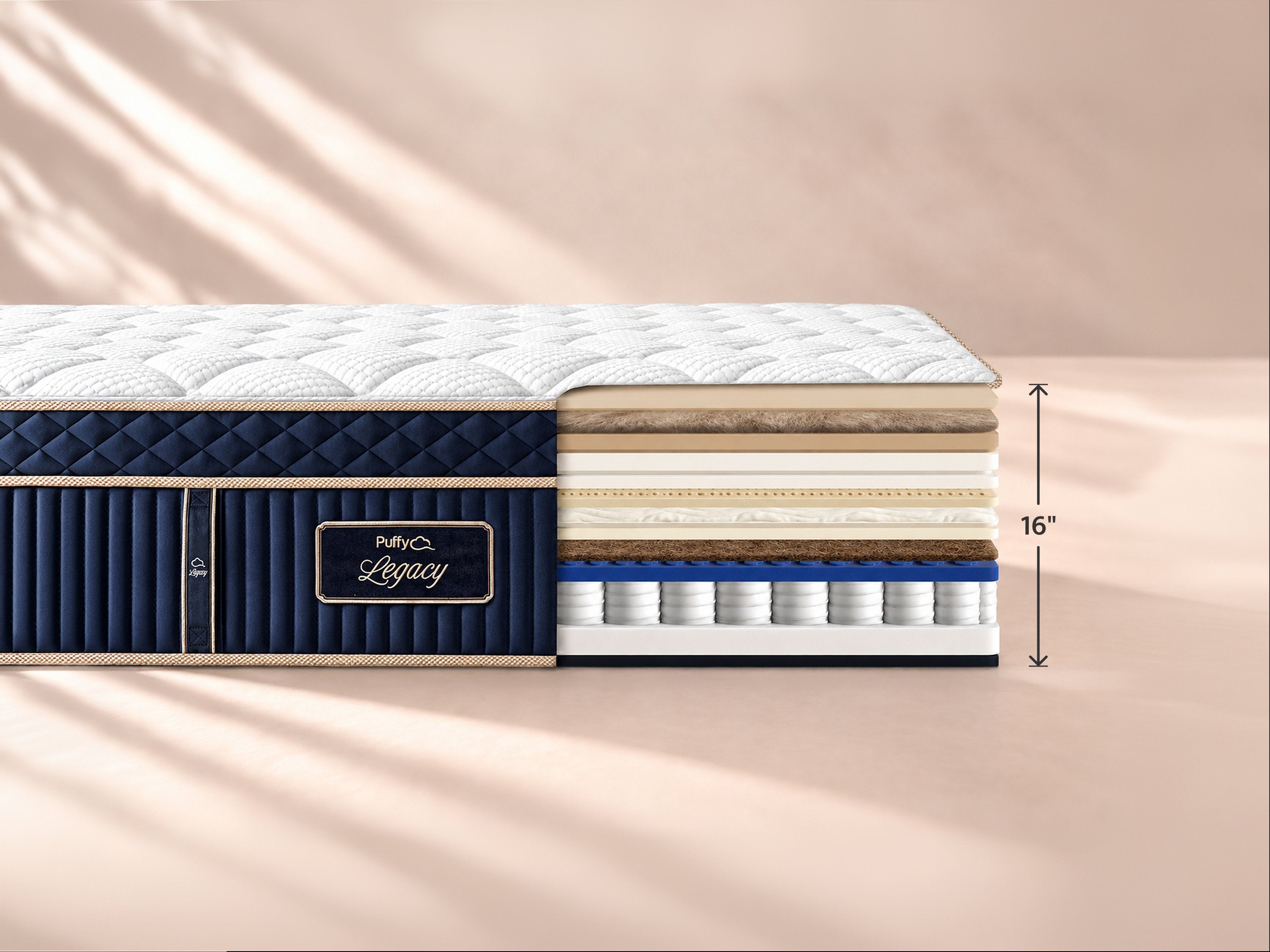 Puffy Legacy 14-layer construction: plush comfort over firm support